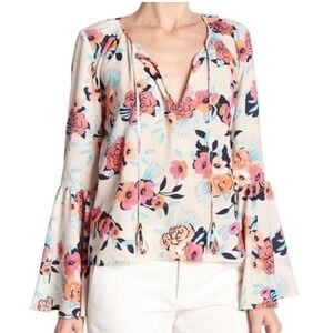Yumi Kim Women’s Wanderlust Bell Sleeve Peonies Blouse‎ Size XS